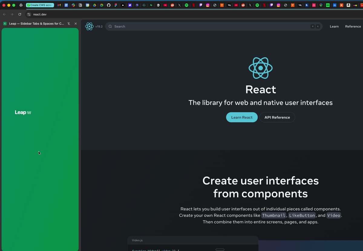 AI-powered tab organization grouping dozens of open tabs into folders
